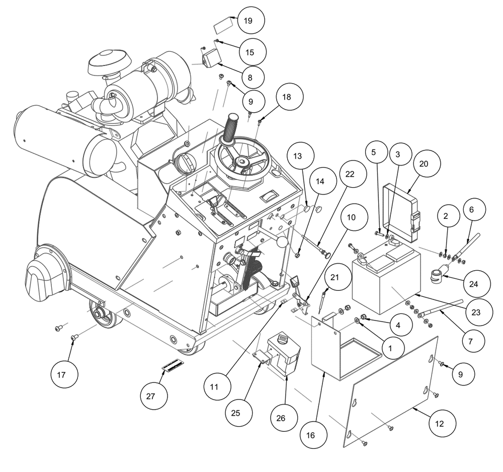 Section 03 Diagram and Parts List for MK-2424HSP 170955 MK Diamond Concrete Saw